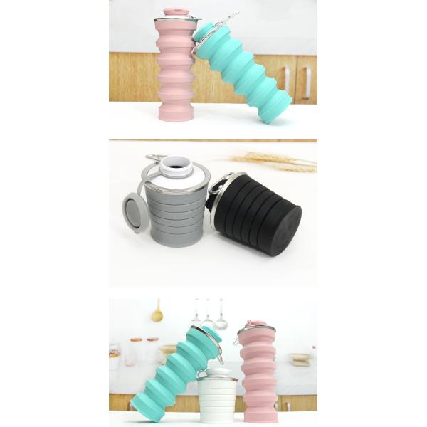 Portable Collapsible Silicone Water Bottle 500ml For Travel