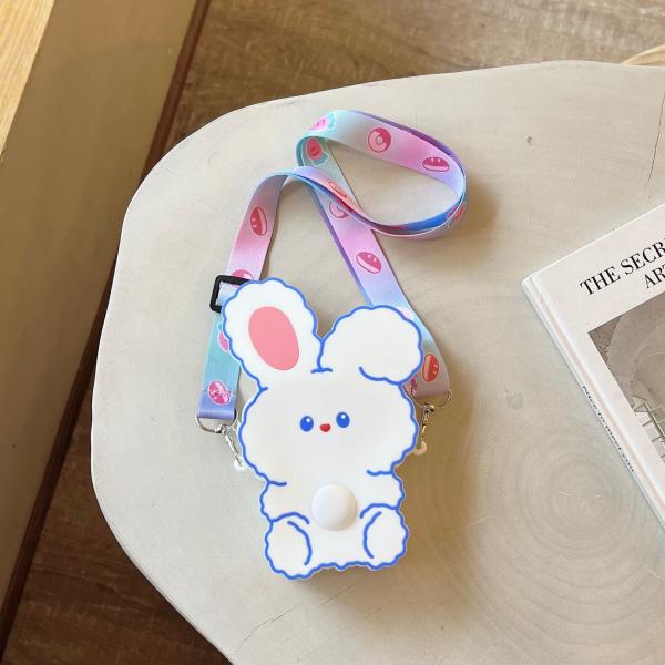 Lightweight BPA Free Silicone Pen And Pencil Box Pop Shoulder Purse Fidget Toys Bag For Girls Corssbody Shoulder Purse