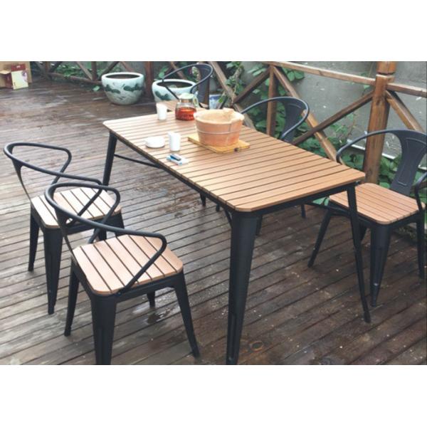Simple Modern Solid Wooden Outdoor Furniture Balcony Table Chair Set For Leisure Cafe Bar