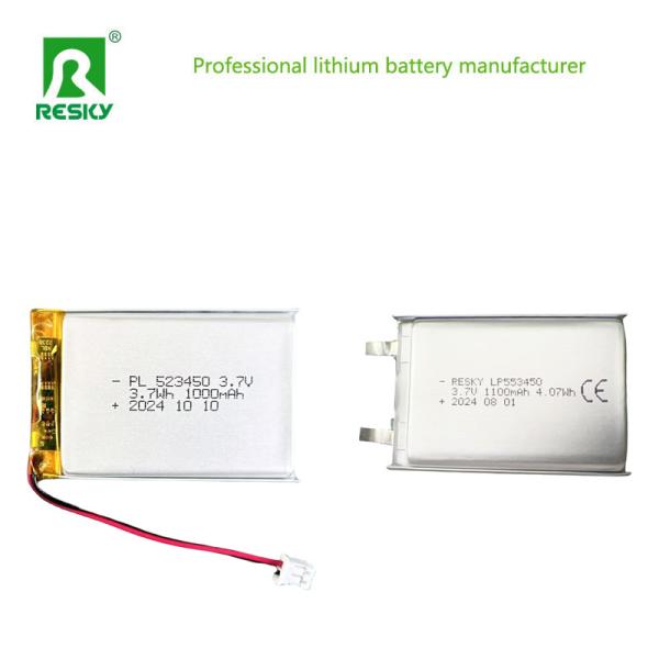 Lithium Polymer Battery Cell 523450 603450 3.7V 1000mAh 3.7wh Rechargealbe Lipo Battery Pack