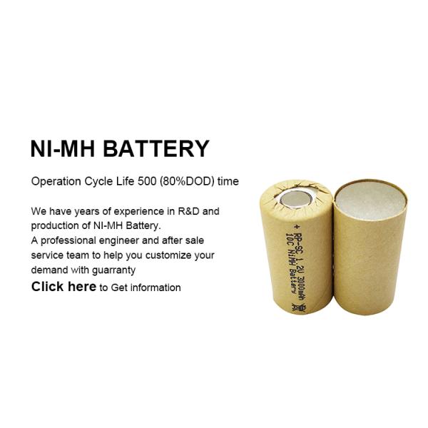 500 Cycle Nimh Sc Battery 3000mah 1.2v Rechargeable Battery Pack