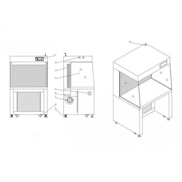 Level 100 Horizontal Laminar Airflow Hood , AC220V Laminar Air Flow Equipment