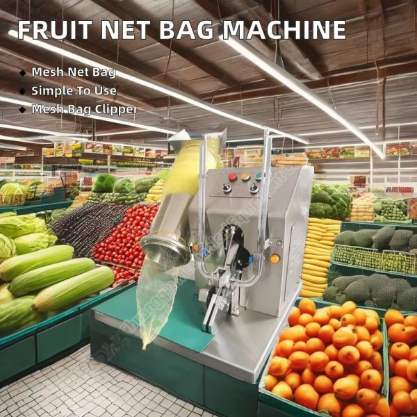 Powder Particle Shape Sausage Clipping Potato Clipper Packer Net Mesh Bag Packing Semi Automatic Fruit Packaging Machine