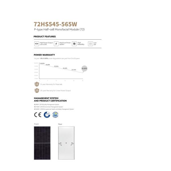 545W 550W Tongwei Solar Cells 555W 560W 565W Monocrystalline Silicon Solar Cells