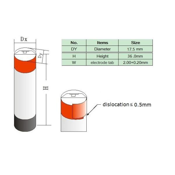 17350 3.7V 850mAh Lithium Polymer Battery high Discharge Current