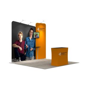 Quality Polyester Fabric Convention Exhibit Displays Heat Transfer Printing Curved Shape for sale