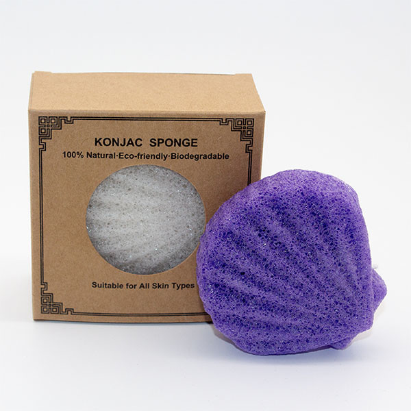 Customerized Logo Shell Shape Body Konjac Sponge Organic