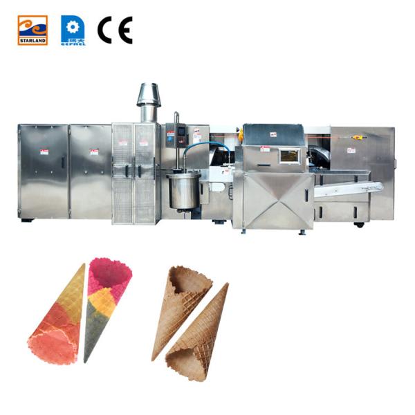 PLC 14kg / Hour Sugar Cone Making Machine Egg Roll Forming Machine