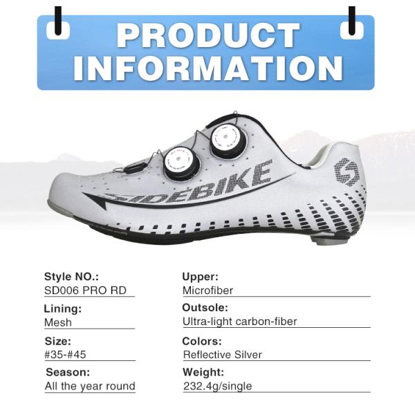 Custom Made Road Bike Sandals Silver Color High Security Excellent Slip Resistance