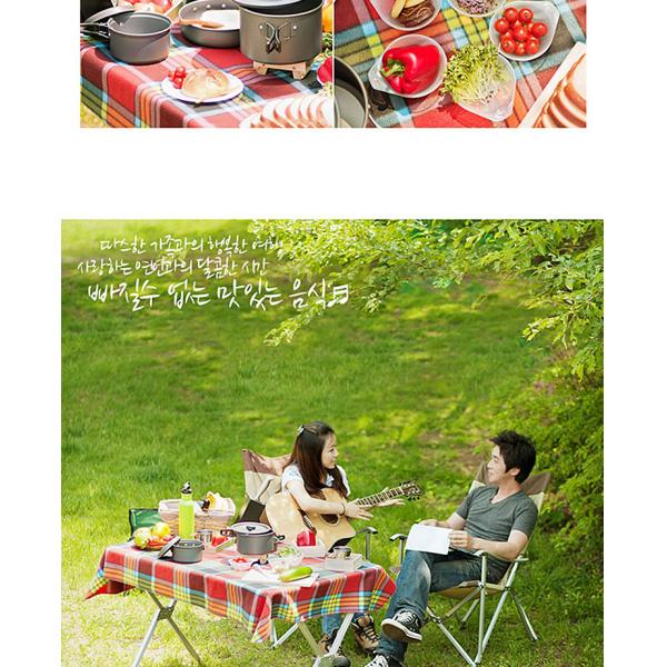 Outdoor Pots And Pans Portable 5 - 6 People Aluminum Alloy Cookware Set