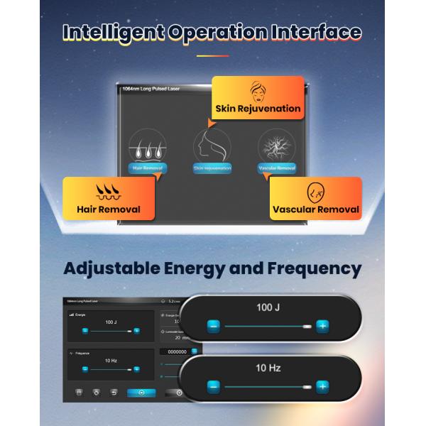 ADSS Laser Long Pulse Nd Yag Laser Big Spot Size 1064nm Vascular Laser Hair Removal Machine