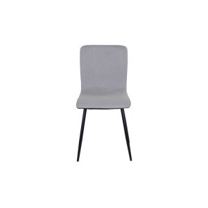 Quality Four Tapered Metal Legs Grey Side Chair With Polyurethane Upholstered for sale