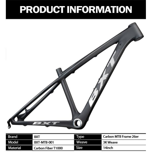 MTB Carbon Mountain Bike Frame 26er Full Carbon Fiber 3K Weave