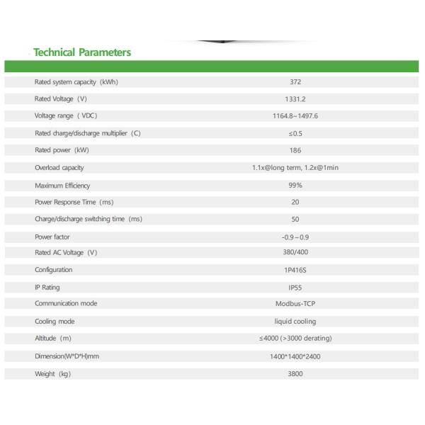 372kWh Liquid Cooling Containerized Energy Storage System For Solar Battery Solutions