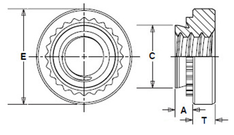 Small CLS Self Clinching Nuts Round Stainless For Locking Sheets