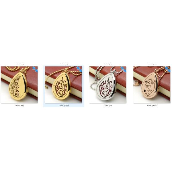 New 316L Stainless Steel Water Drop Shape Hollow Perfume Essential Oil Diffuser Lockets