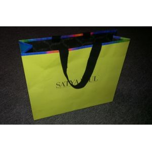 Quality Hand made luxury customized shopping paper bag with cotton rope handle for sale