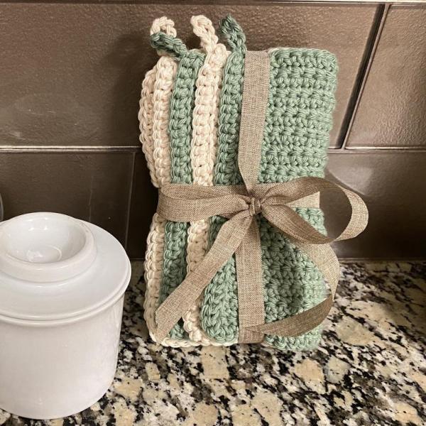 Y-F Hand Crocheted Washable Kitchen Towels Dish Cloths Eco Friendly Washable Wash Cloths