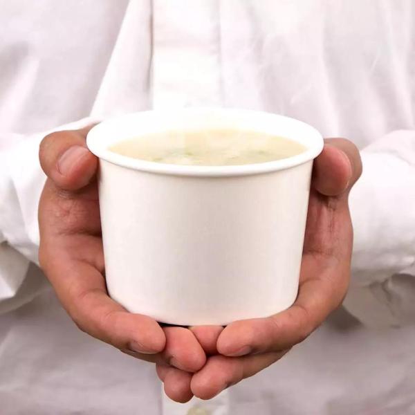 Oil Proof Biodegradable 22oz Disposable Paper Bowl Factory Sale OEM Food Grade White Paper Cup Soup Bowl