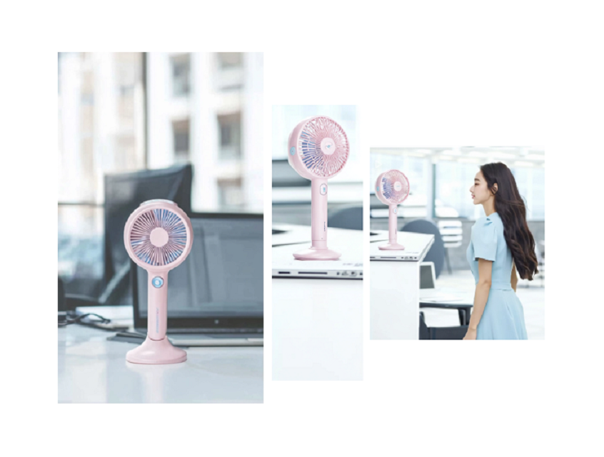 Portable Evaporative Cooler,800mAh, 3-Speed, 2-Humidity Modes, White/Green/Pink, 212*100*40mm,ideal for outdoor, travel, office