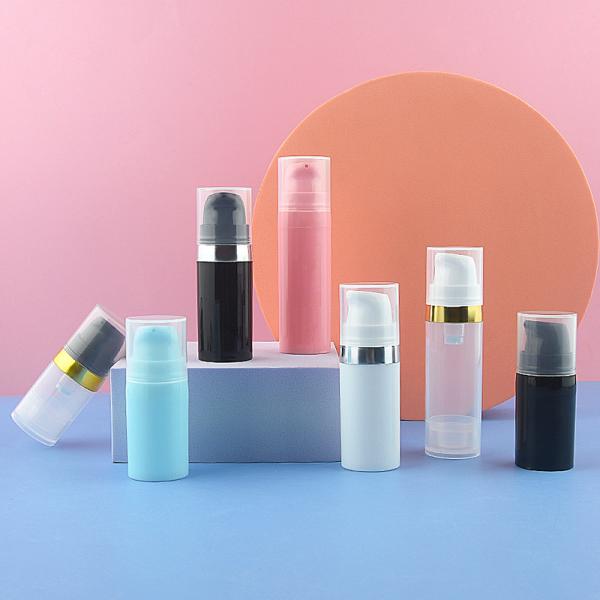 Full PP Airless Plastic Bottle 5ml 10ml 15ml 20ml 30ml 50ml Matte Black Airless Pump Bottle for Moisturizer and Serum