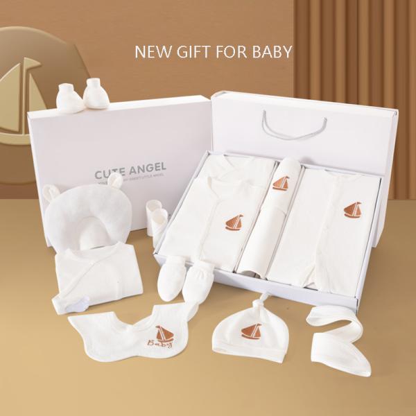 Golden supplier organic 100% cotton baby clothes jumpsuits box newborn new born baby gift set