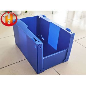 China Blue Stackable Strong Polypropylene Corrugated Plastic Bin Fireproof on sale