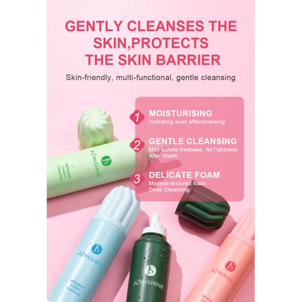 Private Label OEM Amino Acid Whipped Lash Shampoo Cleansing Foam Mousse Face Wash Makeup Remover Mousse Facial Cleanser