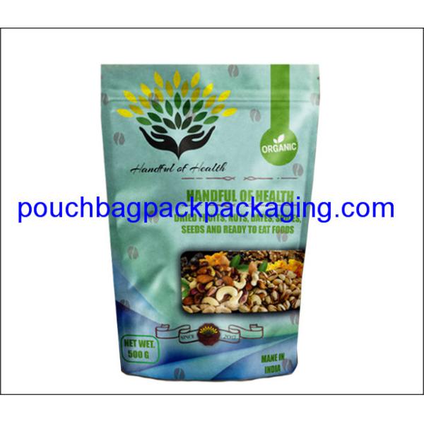 Stand up zipper foil pouch, zip lock doypack, stand up packaging bag pouch for seeds 500g