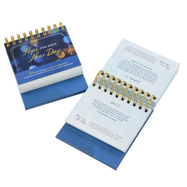 Custom Printed Table Calendar Standing Flip Design Day Spiral Coil Binding Desk Calendar 2026