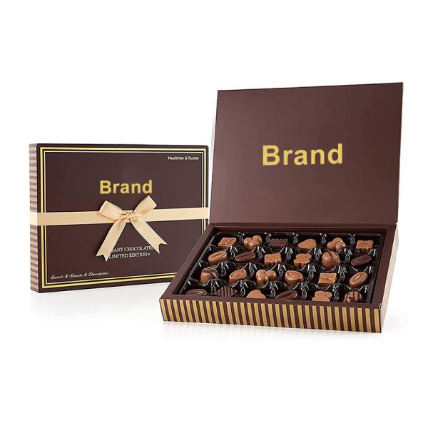 Cardboard Chocolate Packaging Boxes Varnishing 2mm Paperboard With Clear Window