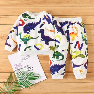 Quality Boys Children'S Casual Suit Dinosaur Cartoon Printed for sale