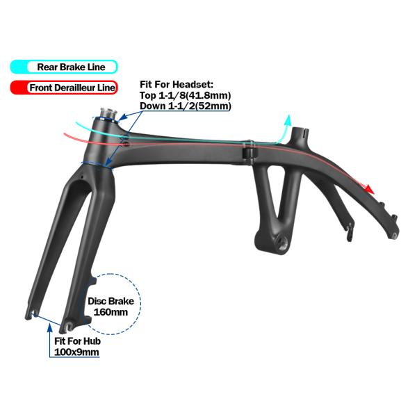 T1000 Carbon Folding Bike Frame Foldable Mountain Foldable Bicycle Frame Disc Brake