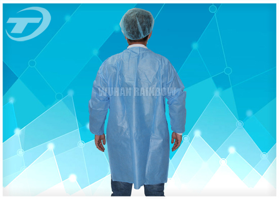 White Lab Disposable Medical & Waterproof PE Visitor Coat 125 x 150cm
