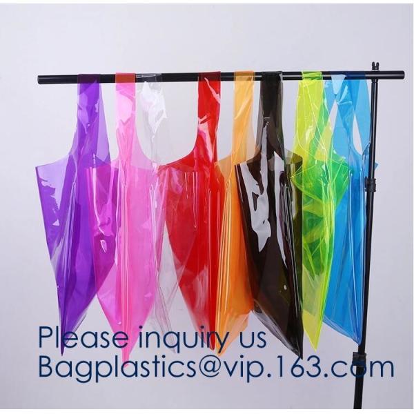 Manufacturer Custom Logo Transparent Clear PVC Plastic Portable Packaging Promotional Gifts Shopping Tote Bag, bagease