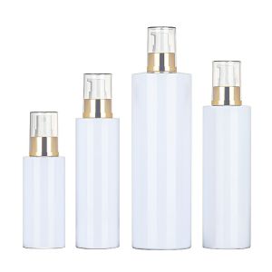 White plastic cosmetic hair mist alchohol packaging container continuous room