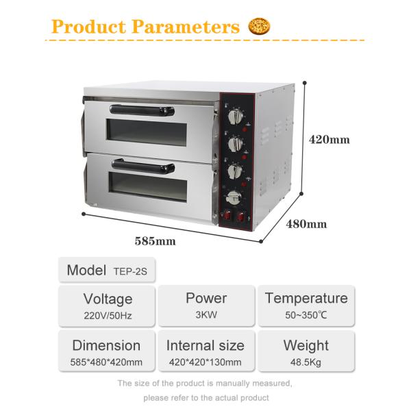 Double Layers Stainless Steel Pizza Oven for Commercial Restaurant Bread Cake Baking