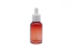 China Clear Red Glass Essential Oil Bottle 30ml 50ml 100ml Frosted Clear Cosmetic Dropper Bottle on sale