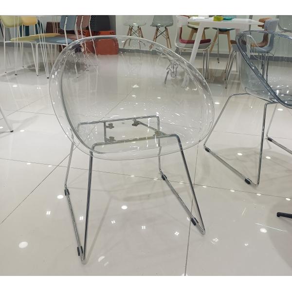 Transparent White Acrylic Dining Chairs Polycarbonate Resin UV Resistant