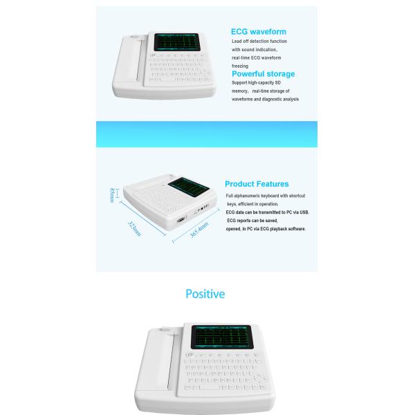 Medical Printer Touch Screen ECG Machine 12 Channel