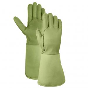 China Hysafety Long Leather Rose Pruning Garden Gloves / Thorn Proof Work Gloves on sale