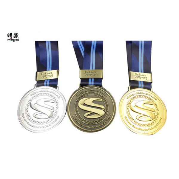 Round Shape Custom Engraved Medals Military Use , Cool Bronze Silver And Gold Medals