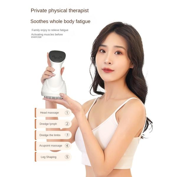 Home Electric Microcurrent EMS Massage Device Handheld Anti Cellulite Meridian Massage Brush