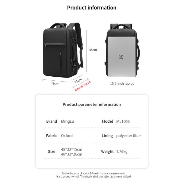 New Multifunction large capacity usb raincoat backpack business travel laptop backpack bag men