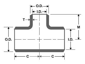 ASTM A234 Reduce Tee Butt Weld Fittings , sch10s butt weld connection