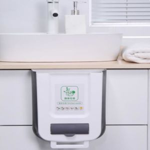 Plastic Sanitary Waste Rubbish 10 Gallon Rectangular Step Foldable Garbage Bin
