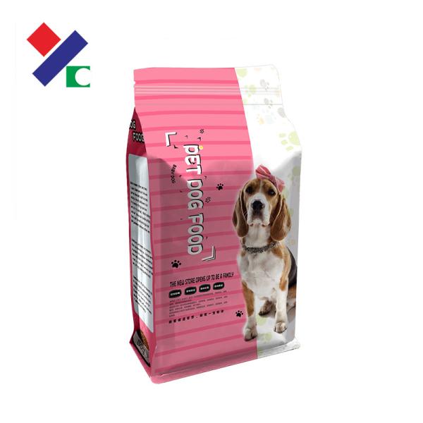 Printed Pet Food Packaging Bag 30microns Gravure Printing Reusable 2 Kg Stand Up Pouch