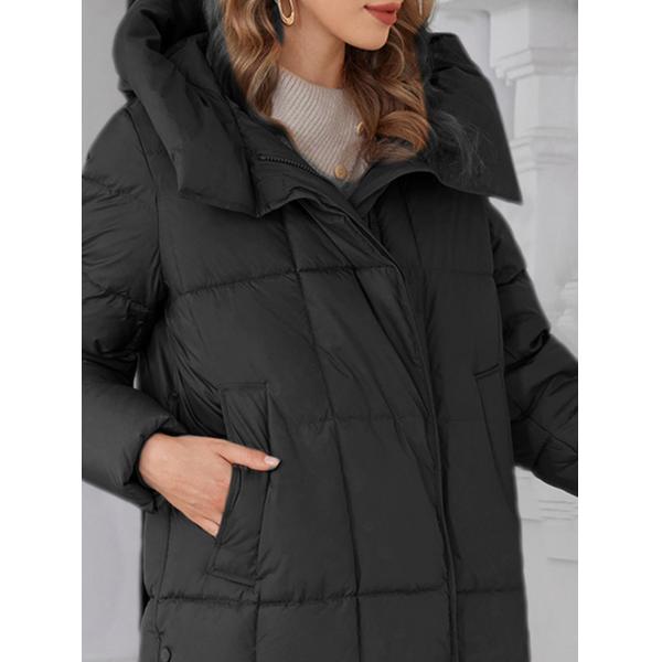 long women jacket, for cold winter coat, hooked, lower knees length, dark colours, Winter Warmth Graphene Self Heating line，