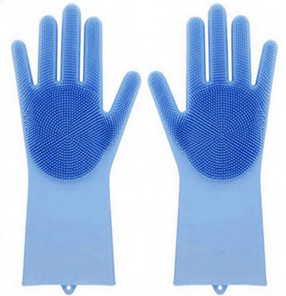 China Heat Resistant Silicone Cleaning Gloves Custom Magic Silicone Dishwashing Gloves on sale
