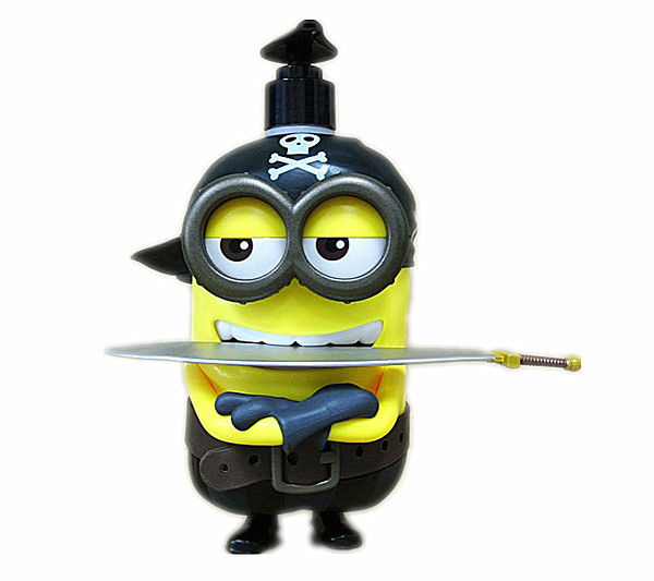 5 - 7 Inch Height Yellow Color Minions Cartoon Shampoo Bottle Made By PVC / ABS Material
